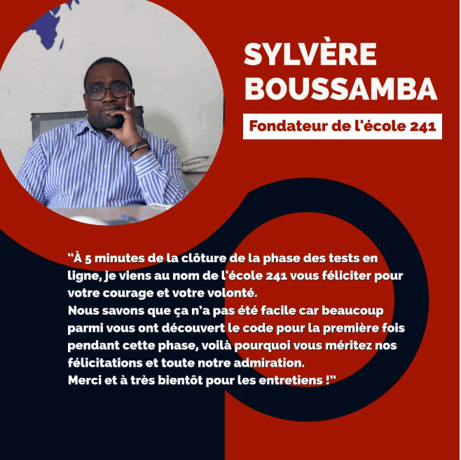 Sylvère BOUSSAMBA (fondateur de l'Ecole 241